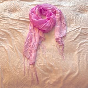 2-4-1 Pink Scarf 🧣w/ gold metallic threads